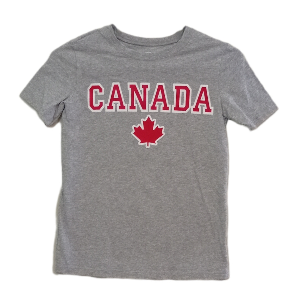 Canada Graphic Kids Tee - Grey with Red